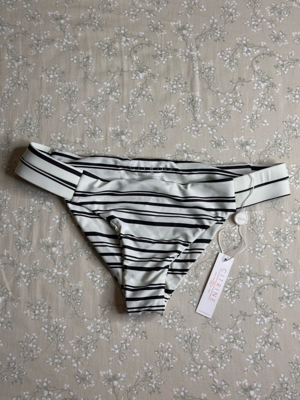 NEW Citrine striped bikini bottoms size small
